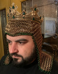 Chainmail hood with attached crown.